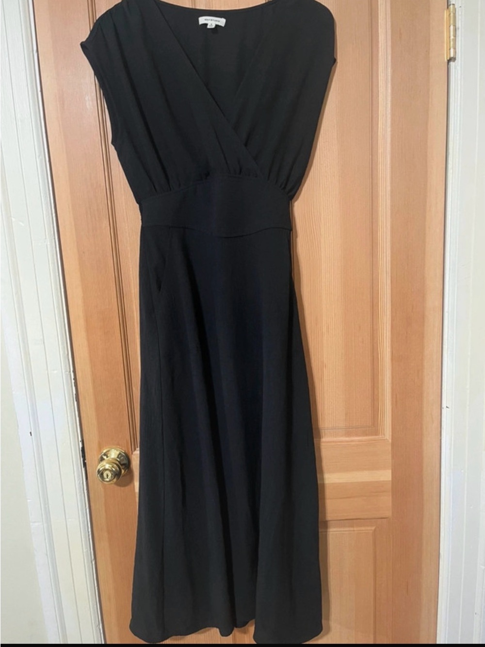 Max Studio Black Surplice Maxi Dress